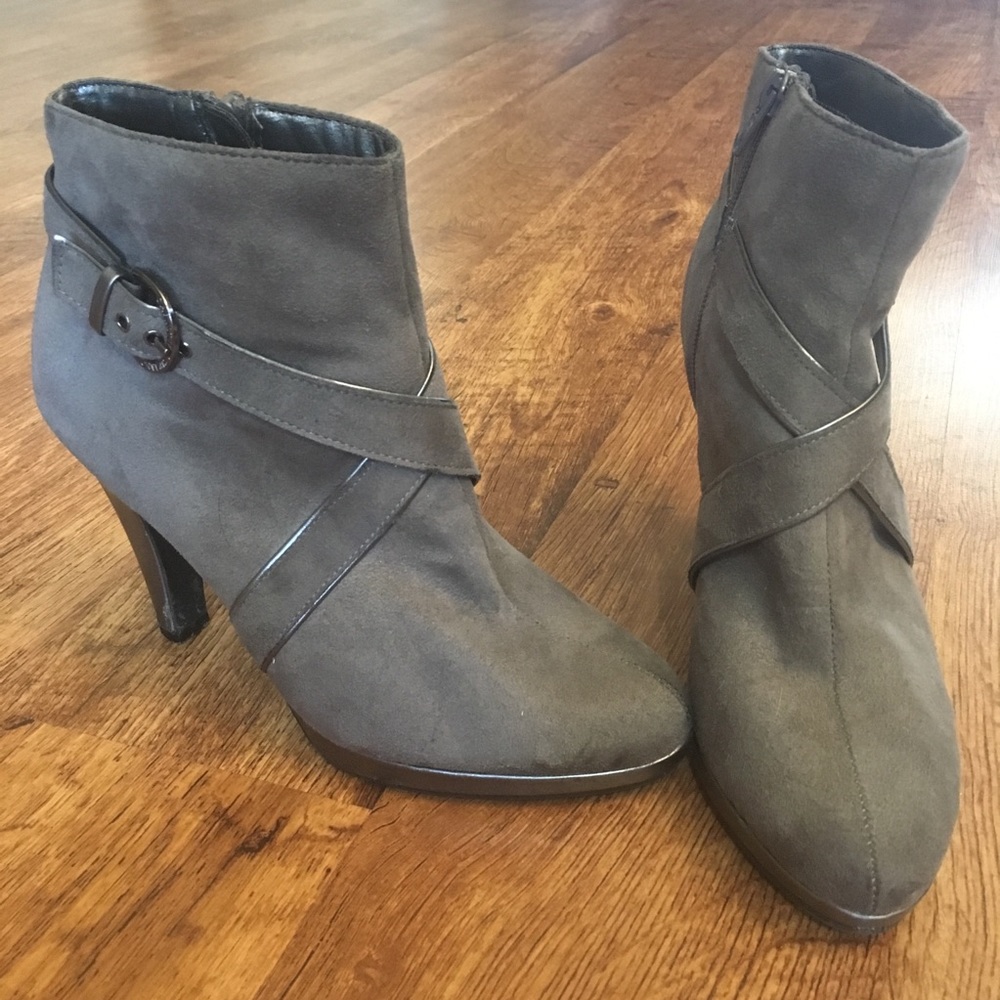 Grey ankle booties